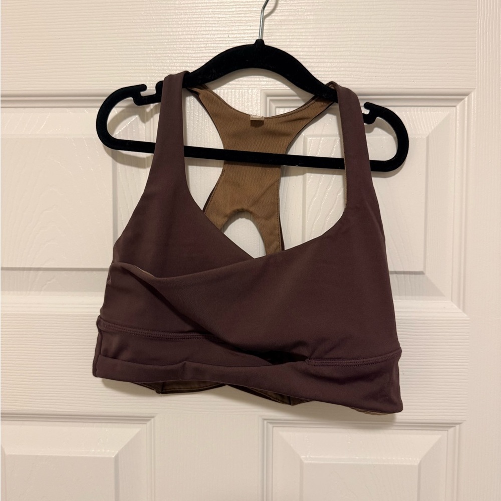 FP Movement by Free People Chocolate Brown Crossover Racerback Sports Bra